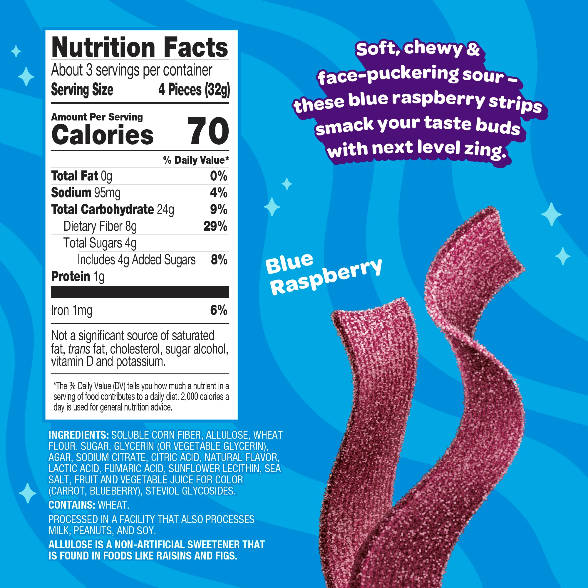 sour blue raspberry strips - Image 3