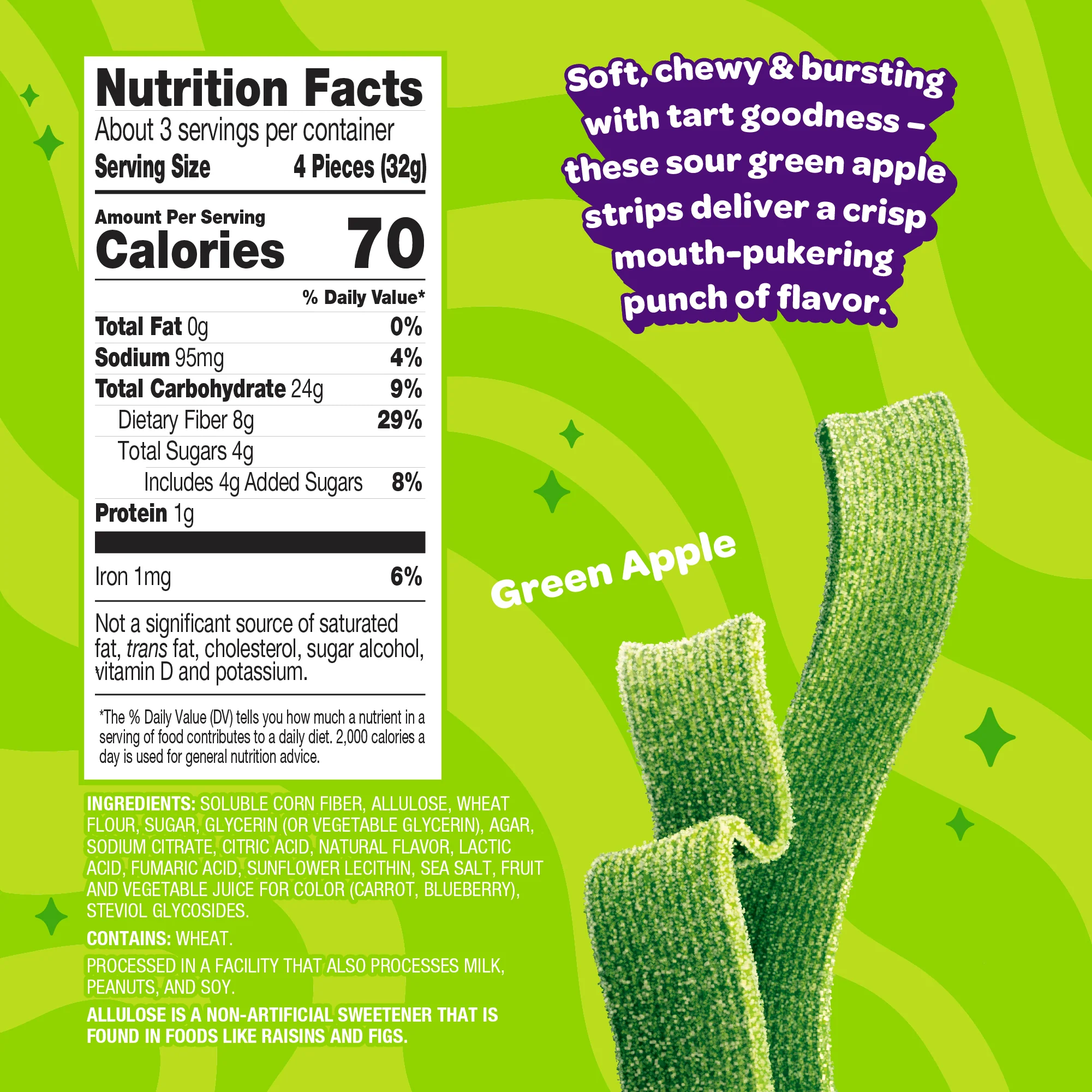 sour green apple strips - Image 3